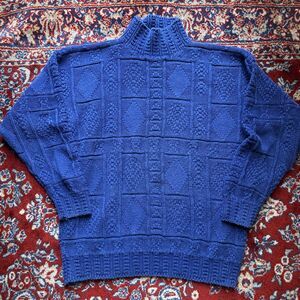 VINTAGE Gap Turtleneck Sweater Women’s Medium Pattern Fisherman Knit